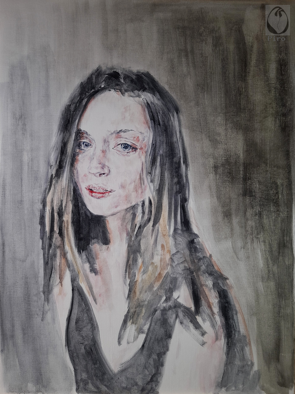 oil on paper - olio su carta di Piro